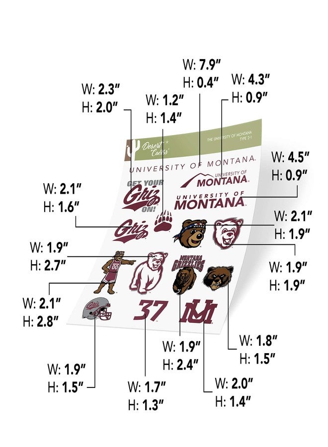 Desert Cactus University of Montana Sticker Grizzlies UM Griz UMont Sticker Vinyl Decals Laptop Water Bottle Car Scrapbook (Type 2) - Image 4