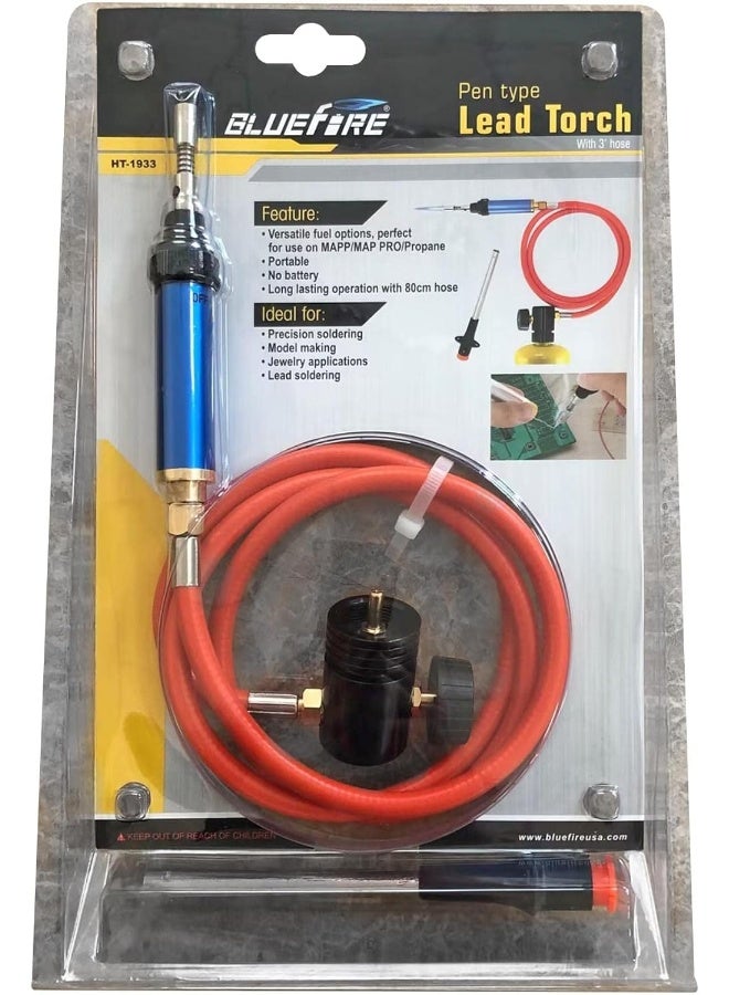 BlueFire BLUEFIRE Propane/MAP Gas Soldering Torch Head Multi-Function Kit with 3' Hose - Image 3