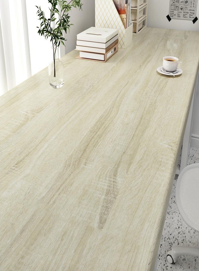 WESTICK Light Oak Wood Contact Paper Peel and Stick Countertop Beige Wood Grain Wallpaper Self Adhesive Vinyl Wrap Waterproof Wooden Wall Paper for Counter Covering Tables Kitchen Cabinets 15.8"x80" - Image 2