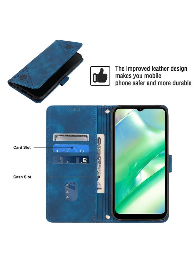 S-TOP Case For Realme C33 Skin-feel Embossed Leather Phone Case - Image 5