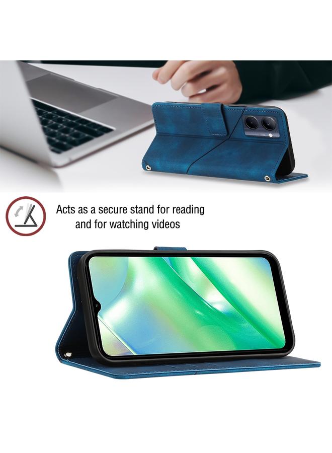 S-TOP Case For Realme C33 Skin-feel Embossed Leather Phone Case - Image 4