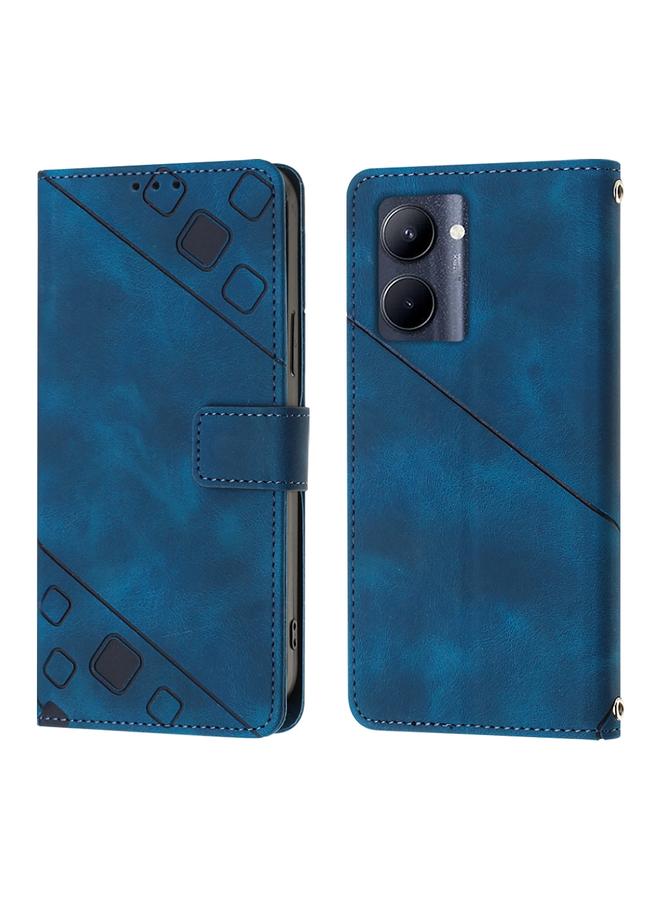 S-TOP Case For Realme C33 Skin-feel Embossed Leather Phone Case - Image 2