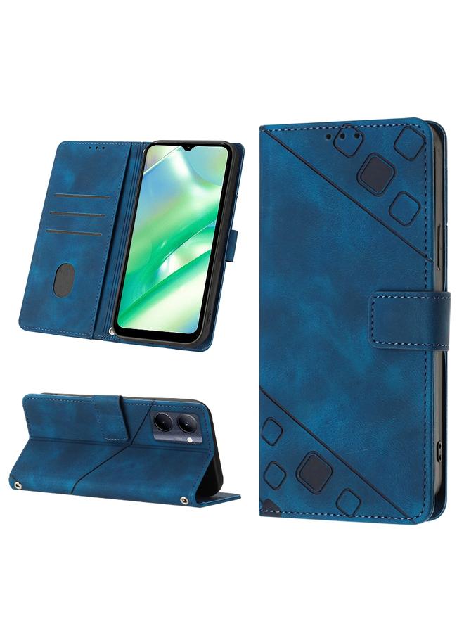 S-TOP Case For Realme C33 Skin-feel Embossed Leather Phone Case - Image 1