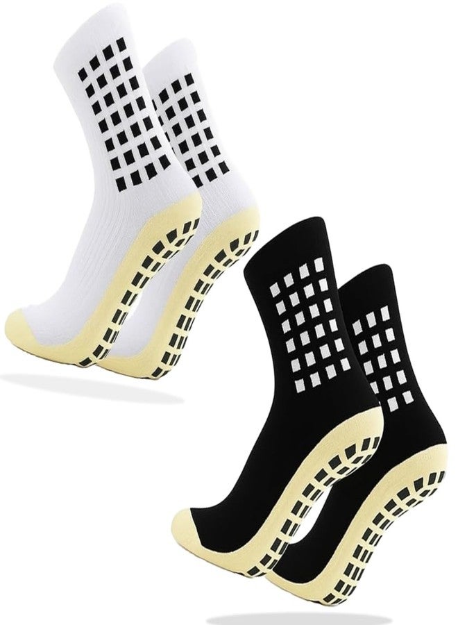 FEBLICH Kids Grip Athletic Socks For Men Women, Rubber Anti-Slip Thicken Sport Socks Ankle Length Socks For Gym Soccer Badminton Running Indoor Training - Image 1