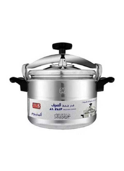 18Liters Al Saif Aluminium Pressure Cooker Silver Black 18 L Silver/Black