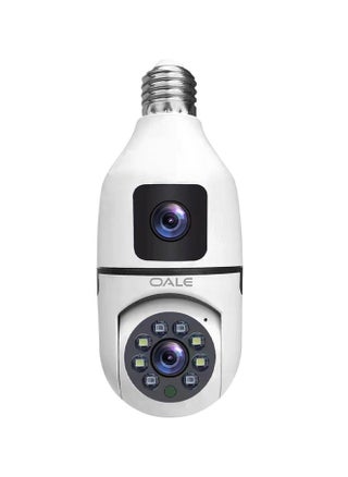 OALE iHome 02+ Dual-Line Audio 360° Security Camera with Bulb Design, 2K Resolution, Night Vision, Motion Detection, White - pzsku/Z87767379C197299DDF91Z/45/_/1737368535/54ae0d4c-eb6d-4b3f-b5d5-9fa8b9284840