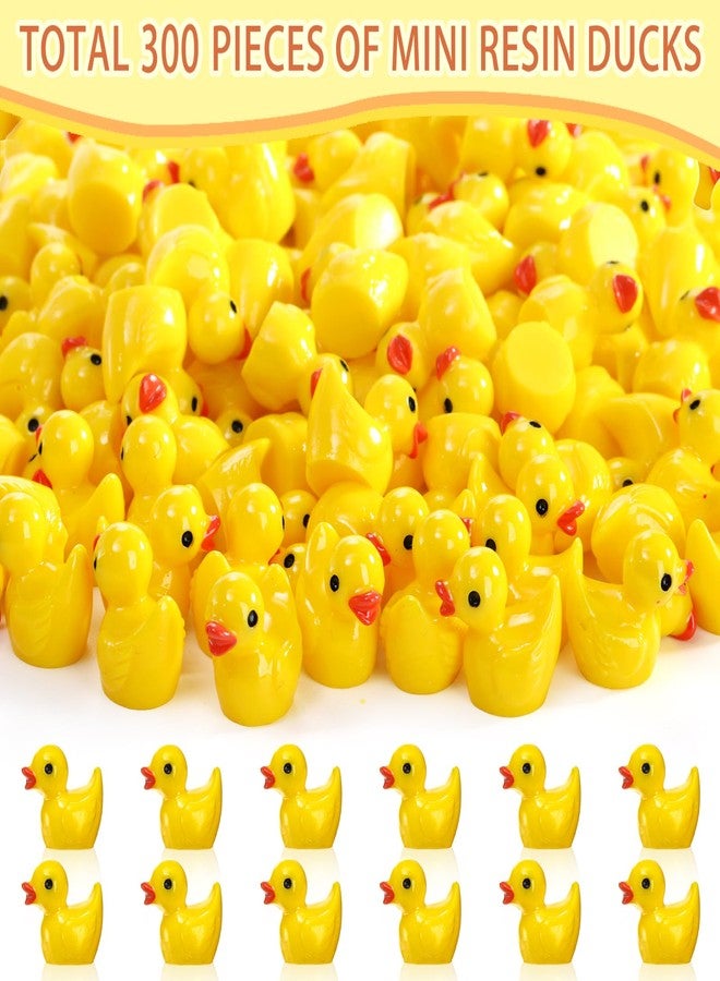 Goaste 300 Pieces Mini Resin Ducks, Tiny Yellow Duck Figurines, Cute Duck Miniatures Bulk for Cake Decoration, School Project Accessories, DIY Crafts, Fairy Garden Landscape Aquarium Decorations - Image 3