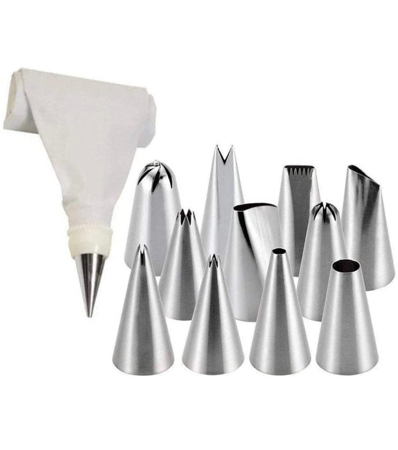 CELLEBII CELLEBII Icing Nozzle Stainless Steel Speciality Icing Nozzle Steel Pack of 12 - Image 1