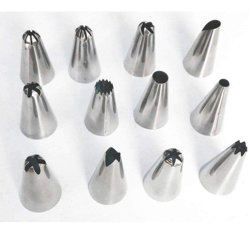 CELLEBII CELLEBII Icing Nozzle Stainless Steel Speciality Icing Nozzle Steel Pack of 12 - Image 3