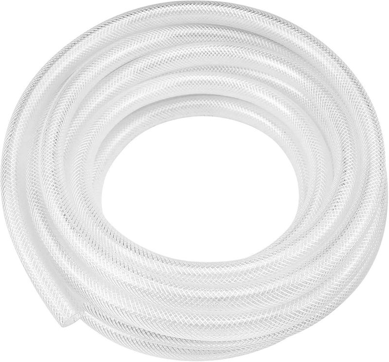 Meksular Clear Braided PVC Hose 12mm x 18mm (1/2"), 3 Metre, Reinforced Heavy Duty Tubing for High Pressure Usages, Flexible for Water Gas Oil Tube, Food Grade - Image 1