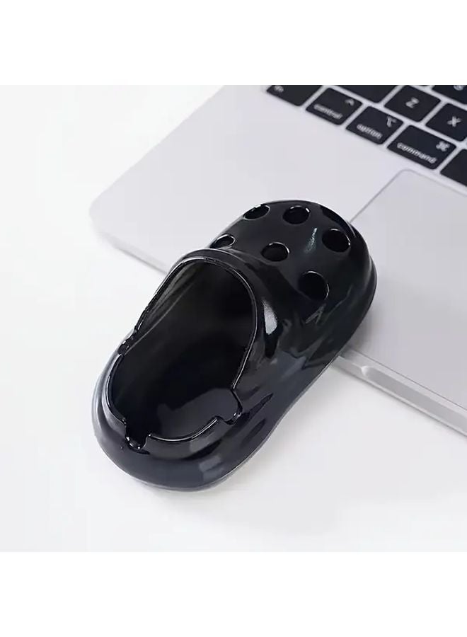 Black Cute Crocodile Ashtray Heat Resistant Non Slip Base For Home Office Bar - Image 1