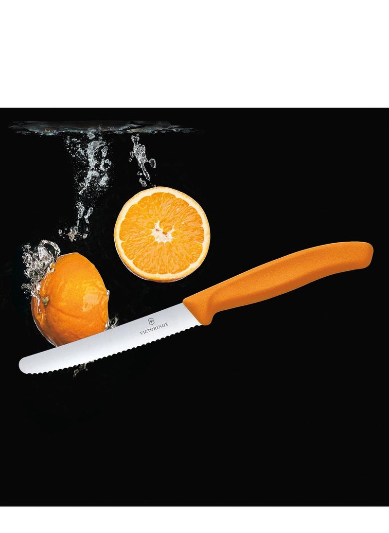 Victorinox Victorinox Paring 4" Serrated Blade 5/8" Width at Handle Orange  - Image 3