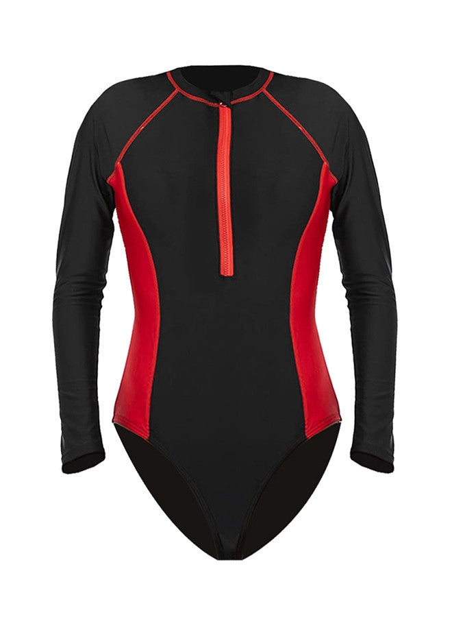 MARGOUN Long Sleeve One-Piece Swimsuit Front Zipper Bathing Suit Slim Fit Beachwear Push-up Swim Suit Surfing Swimming Suit Rashguard Surfing Wear Zipper Bikini M0039 - Image 1