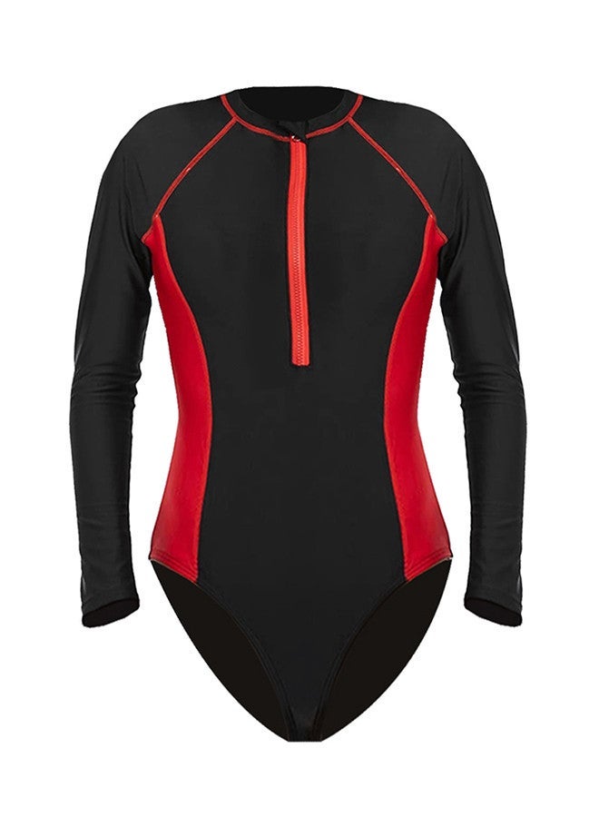 MARGOUN Long Sleeve One-Piece Swimsuit Front Zipper Bathing Suit Slim Fit Beachwear Push-up Swim Suit Surfing Swimming Suit Rashguard Surfing Wear Zipper Bikini M0039 - Image 2