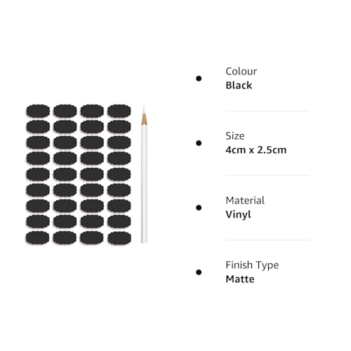 VADDA Waterproof Vinyl Black Self-Adhesive Stickers For Mason Jars Glass Bottles, Decals Craft, Kitchen Jar Labels Stickers 108 Pcs - Image 5