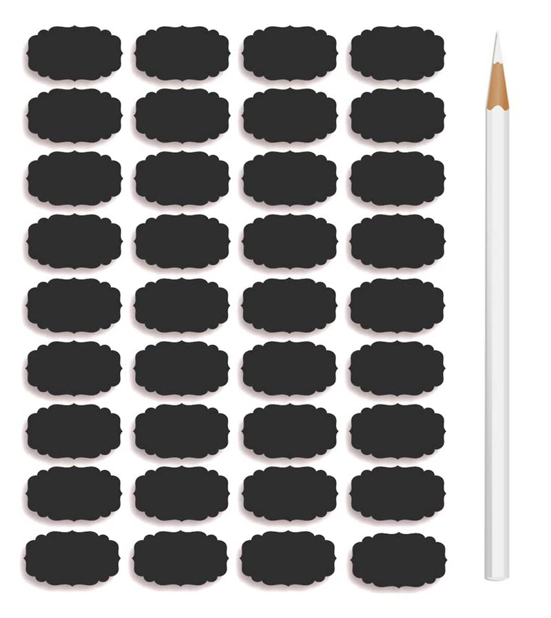 VADDA Waterproof Vinyl Black Self-Adhesive Stickers For Mason Jars Glass Bottles, Decals Craft, Kitchen Jar Labels Stickers 108 Pcs - Image 1