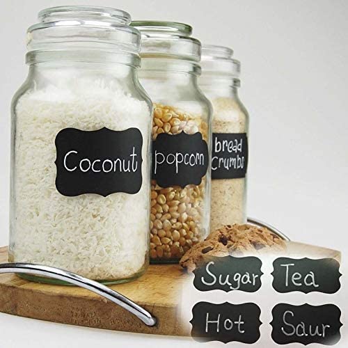 VADDA Waterproof Vinyl Black Self-Adhesive Stickers For Mason Jars Glass Bottles, Decals Craft, Kitchen Jar Labels Stickers 108 Pcs - Image 4