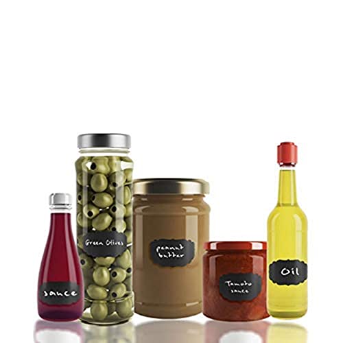 VADDA Waterproof Vinyl Black Self-Adhesive Stickers For Mason Jars Glass Bottles, Decals Craft, Kitchen Jar Labels Stickers 108 Pcs - Image 2