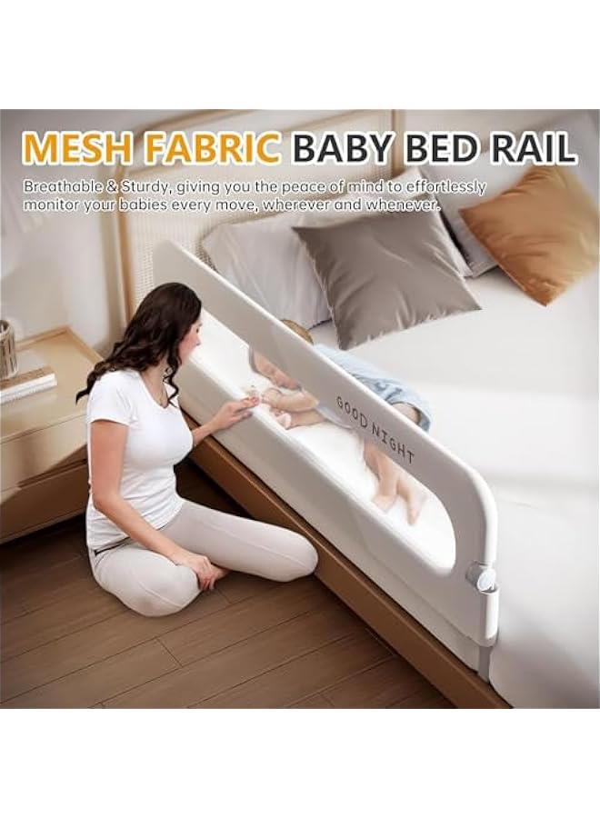 HOOKOR Baby Bed Rails Guard for Toddlers - Toddler Bed Rail for Queen Full King Twin Crib Bunk Size Bed Adjustable Heights & Swing Down Bedrail Extra Tall Child Safety Side Railing Guards for Kids - Image 3