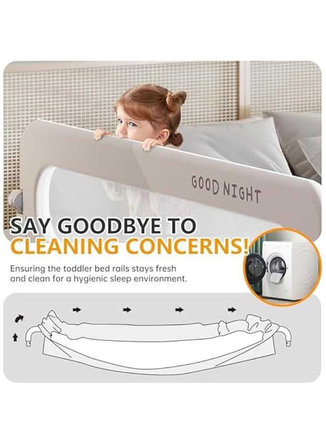 HOOKOR Baby Bed Rails Guard for Toddlers - Toddler Bed Rail for Queen Full King Twin Crib Bunk Size Bed Adjustable Heights & Swing Down Bedrail Extra Tall Child Safety Side Railing Guards for Kids - Image 5