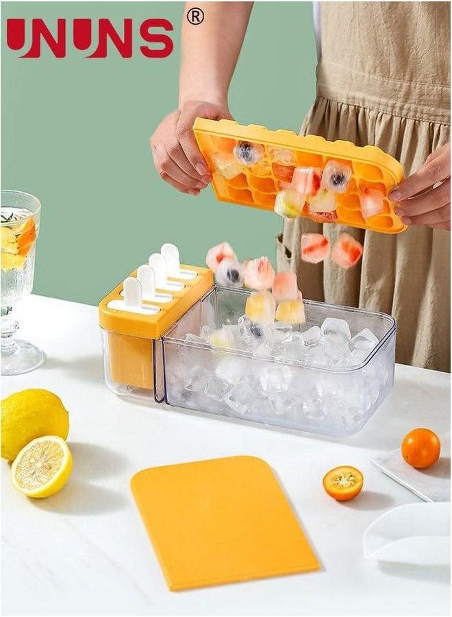 UNUNS Ice Cube Trays Molds for Freezer 2 in 1 Maker Container Storage with Lid Bin Scoop Easy Release Cream Mold BPA Free - Image 3