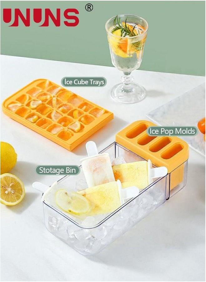 UNUNS Ice Cube Trays Molds for Freezer 2 in 1 Maker Container Storage with Lid Bin Scoop Easy Release Cream Mold BPA Free - Image 5