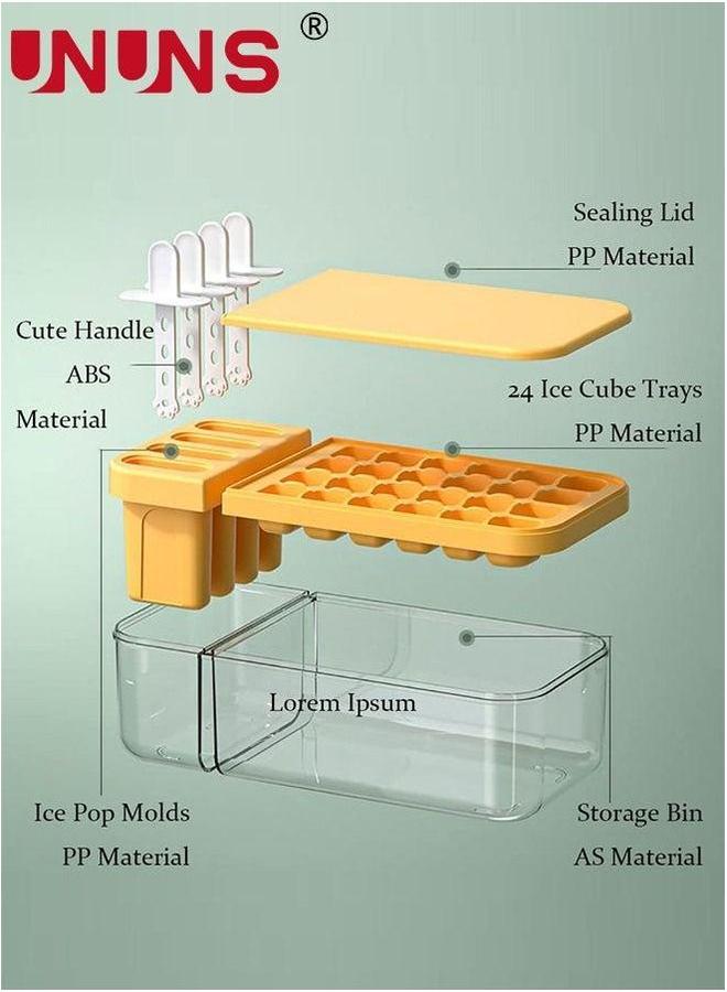 UNUNS Ice Cube Trays Molds for Freezer 2 in 1 Maker Container Storage with Lid Bin Scoop Easy Release Cream Mold BPA Free - Image 2
