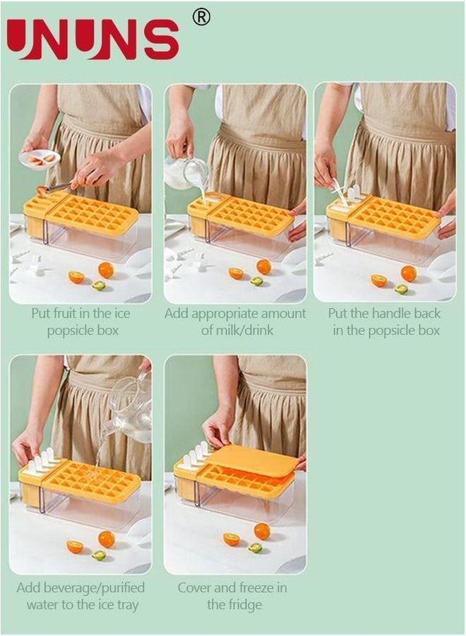 UNUNS Ice Cube Trays Molds for Freezer 2 in 1 Maker Container Storage with Lid Bin Scoop Easy Release Cream Mold BPA Free - Image 4