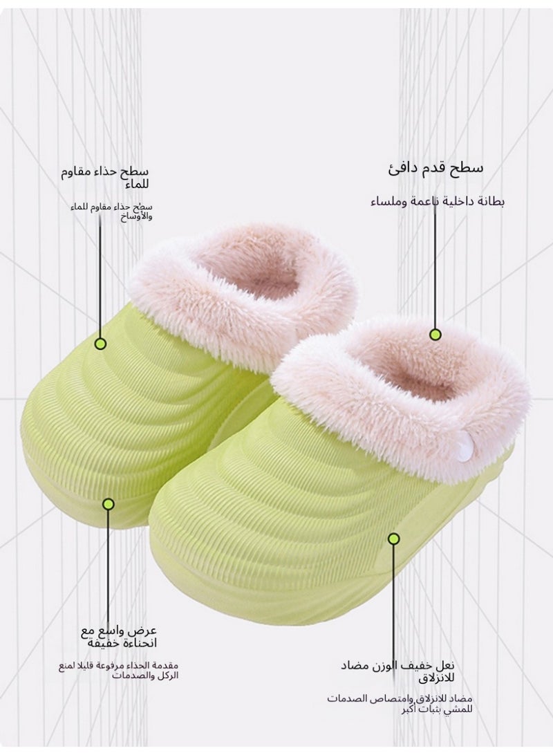 ويني بي نعال شتوي لجميع الأعمار مع بطانة فاني جيب، دافئ ومريح، سهل الارتداء والخلع، قابل للغسل في الغسالة، مضاد للانزلاق، أحذية داخلية للفتى الصغار/الأطفال الصغار - Image 4