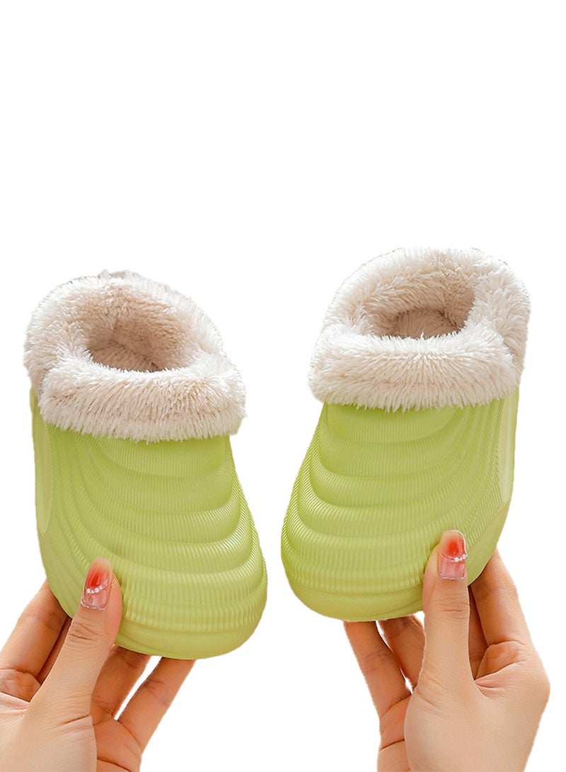 ويني بي نعال شتوي لجميع الأعمار مع بطانة فاني جيب، دافئ ومريح، سهل الارتداء والخلع، قابل للغسل في الغسالة، مضاد للانزلاق، أحذية داخلية للفتى الصغار/الأطفال الصغار - Image 2