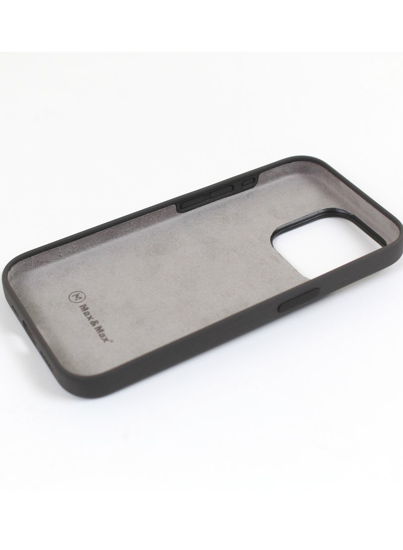 Max & Max iPhone 15 Pro Max Silicon Case Magsafe Supports Wireless Charging, Shockproof Protection Smooth Grip Cover - Gray - Image 4