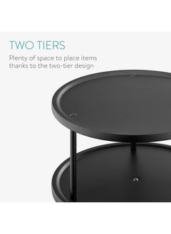 Navaris Two Tier Lazy Susan Storage Rack Rotating Turntable Organizer For Kitchen Shelf Pantry Cupboard Fridge Metal Rotating Vertical Spice Rack  - Image 5