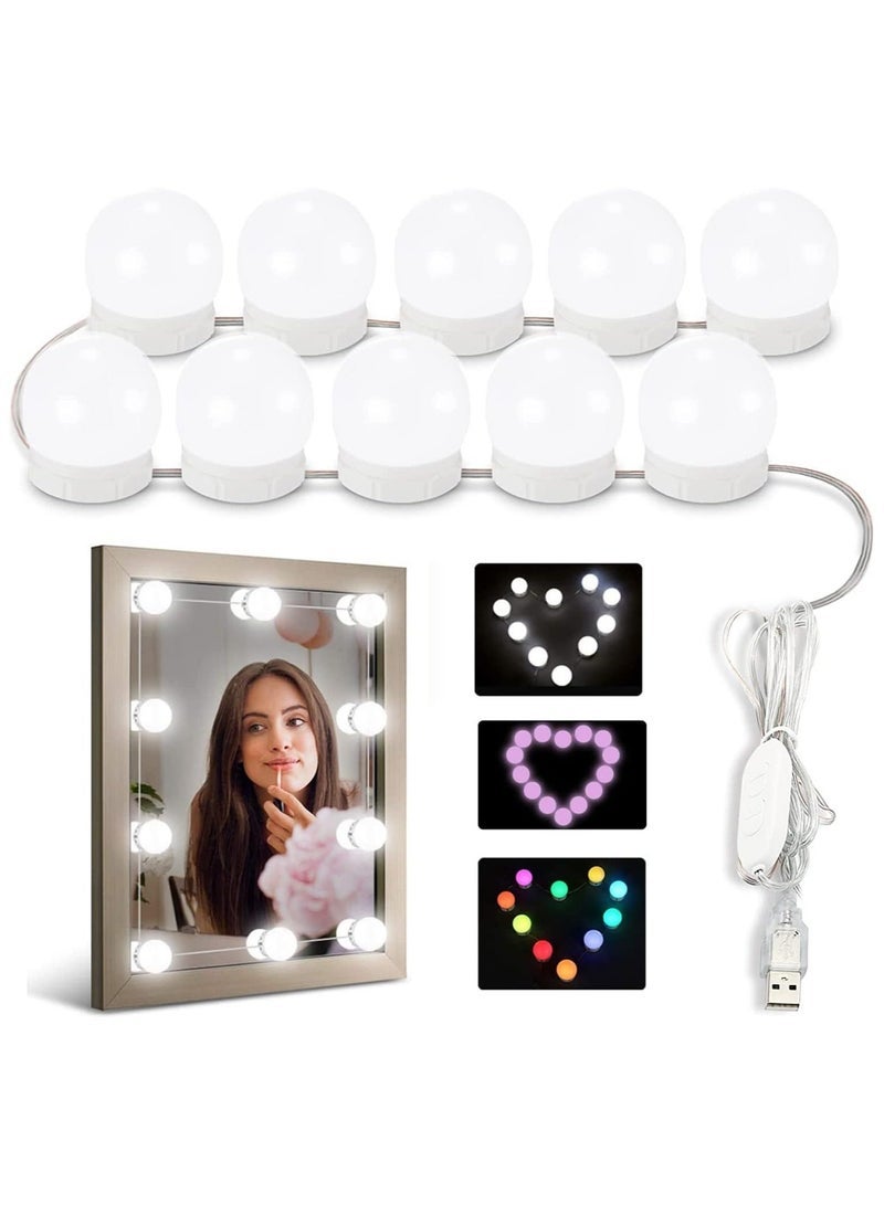 Mirror Lights Vanity Lighting 10 LED Bulb Make up Decoration Lights Hollywood Style 16 Modes Color Changing Lights for Home Bedroom Bathroom Dressing Room - Image 1