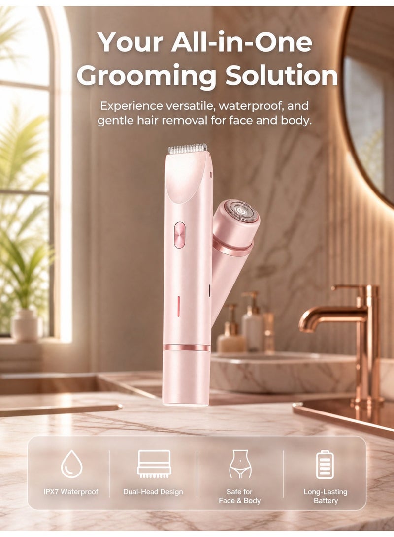 MEDOOSI Womens Shaver,Electric Razor, Dual Headed Shaver 2 in 1,Bikini Shaver,Womens Body Shaver - Image 3