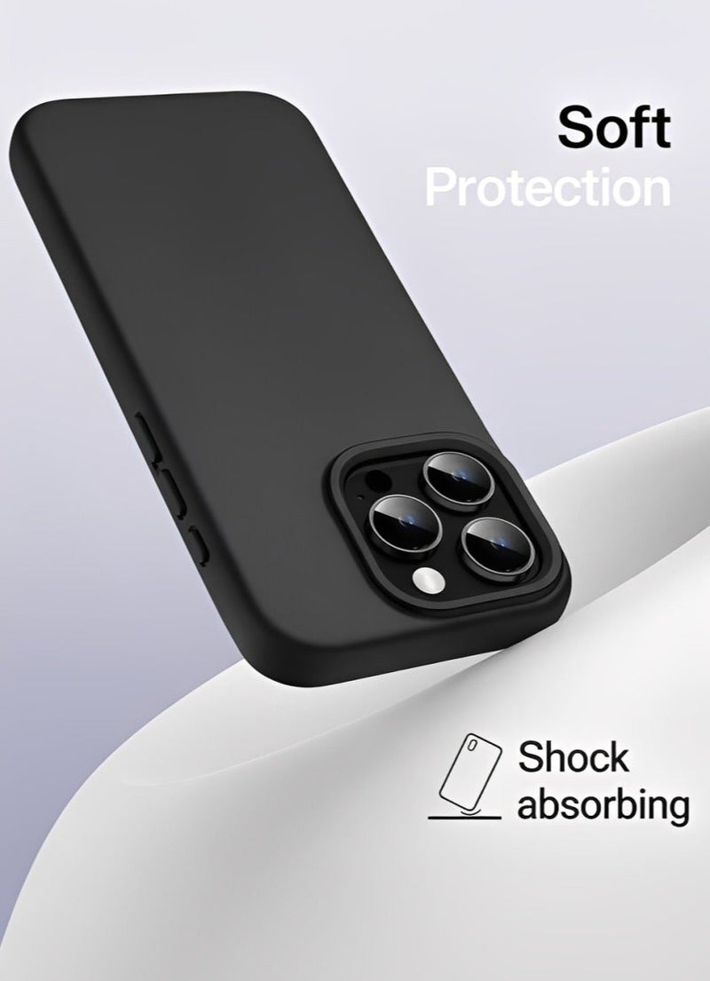 ايه كيه تي ستار جراب حماية من السيليكون السائل لهاتف iPhone 15 Pro Max – غطاء خلفي فاخر من مادة TPU ناعمة الملمس وممتص للصدمات - Image 3