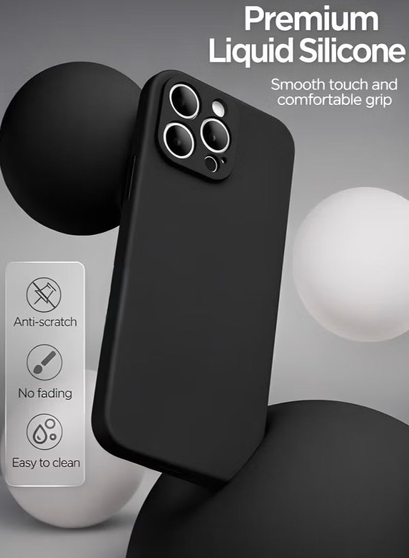 ايه كيه تي ستار جراب حماية من السيليكون السائل لهاتف iPhone 15 Pro Max – غطاء خلفي فاخر من مادة TPU ناعمة الملمس وممتص للصدمات - Image 2