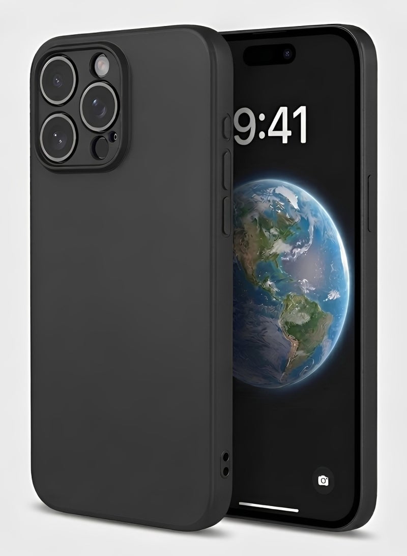 ايه كيه تي ستار جراب حماية من السيليكون السائل لهاتف iPhone 15 Pro Max – غطاء خلفي فاخر من مادة TPU ناعمة الملمس وممتص للصدمات - Image 1