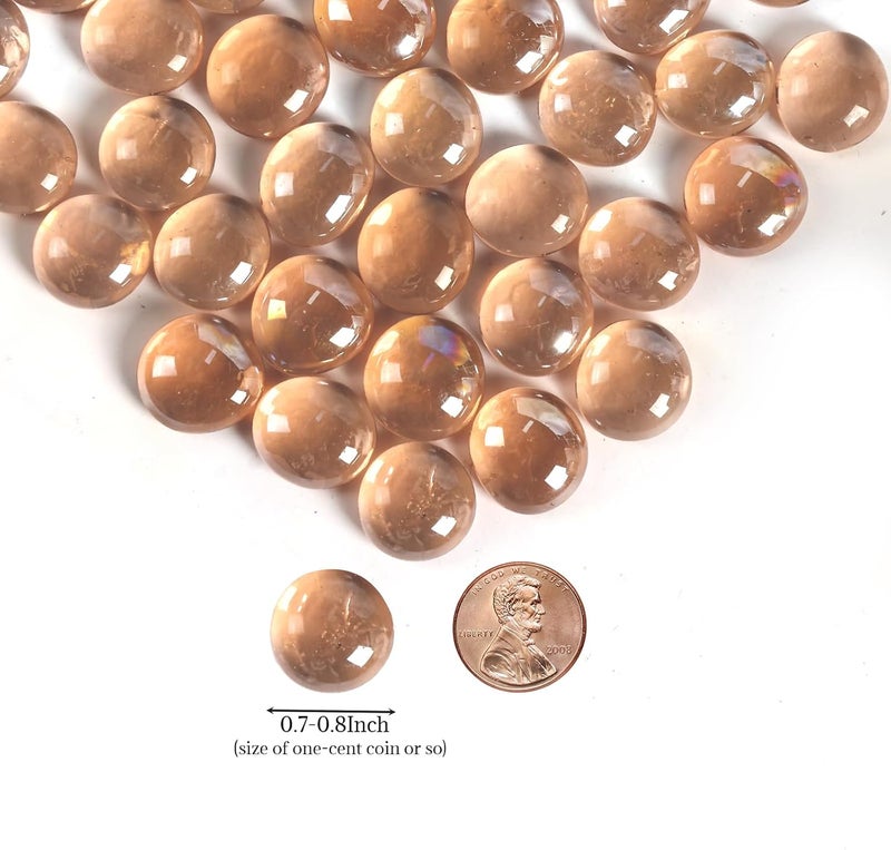 MBKHFLL Glass Marbles, Mini Flat Glass Beads~100 PCS for Vase Fillers, Floral Bottom Mancala Gems Pebbles Fish Tank Rocks for Table Aquarium,Home Decor Art Craft Supplies (Pink, 1 LB) - Image 2