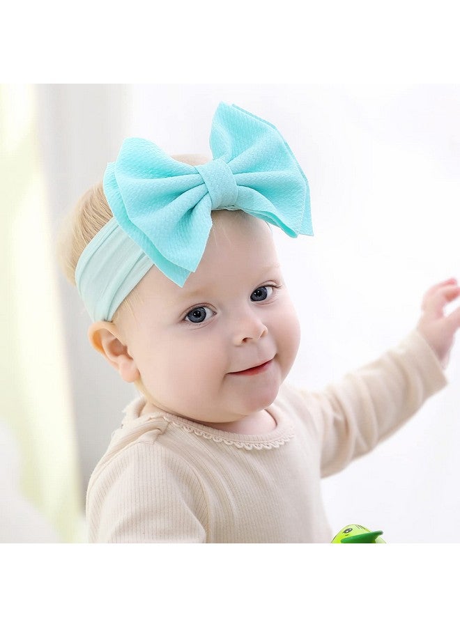 Cinaci 12 Pack Super Stretchy Nylon Headbands with Big Bow Hair Accessories Wide Headwraps for Baby Girls Infants Toddlers Kids - Image 3