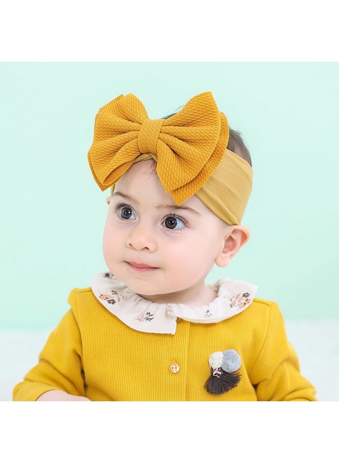 Cinaci 12 Pack Super Stretchy Nylon Headbands with Big Bow Hair Accessories Wide Headwraps for Baby Girls Infants Toddlers Kids - Image 4