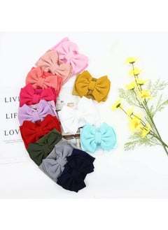 Cinaci Cinaci 12 Pack Super Stretchy Nylon Headbands with Big Bow Hair Accessories Wide Headwraps for Baby Girls Infants Toddlers Kids  - Image 5