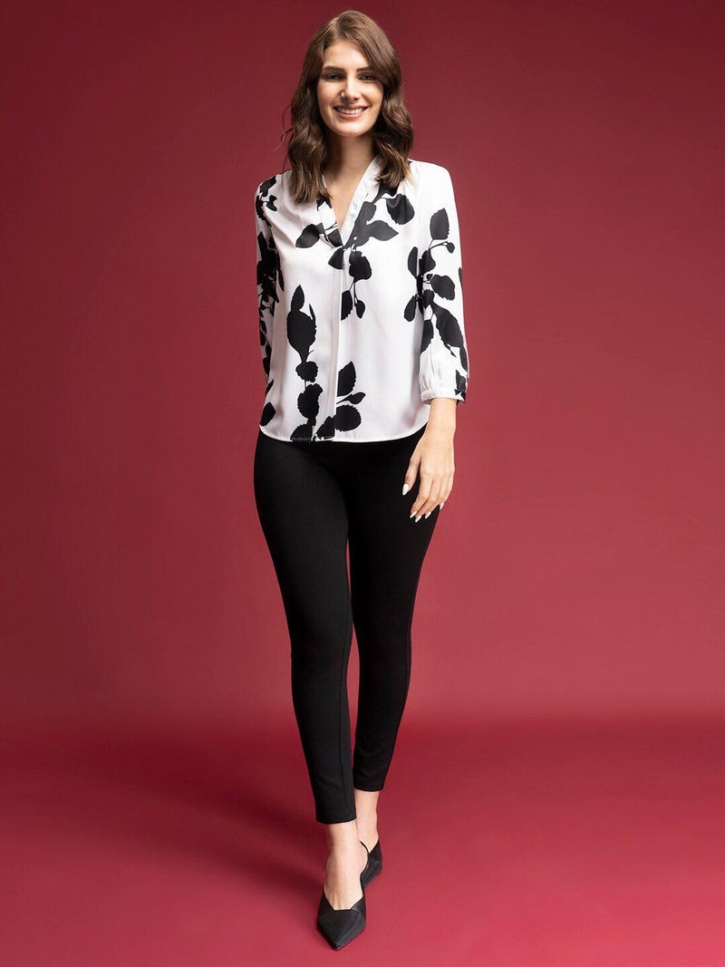 PATLANI Women s/Girl s Rayon Full Stitched Lightwait Casual Top with Digital Floral Print. White - Image 5