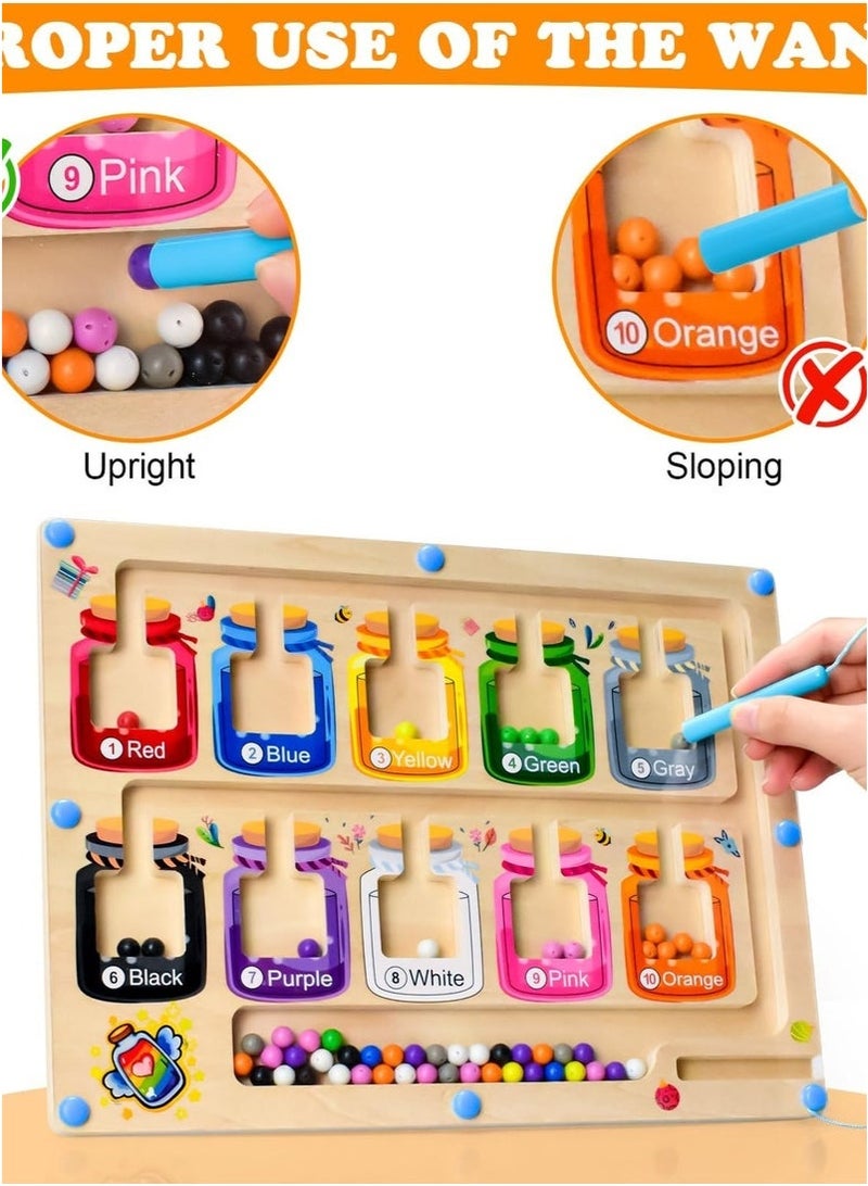 general Wooden Toddler Puzzle Board for 3-5 Year Old Boys and Girls, Montessori Magnetic Color and Number Maze for Learning, Counting, And Fine Motor Skills Development (Multicolour) - Image 5