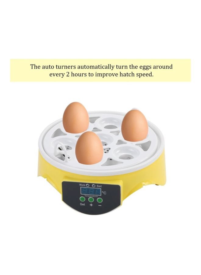 NIBEMINENT 7-Slot Egg Incubator White/Yellow/Black - Image 4