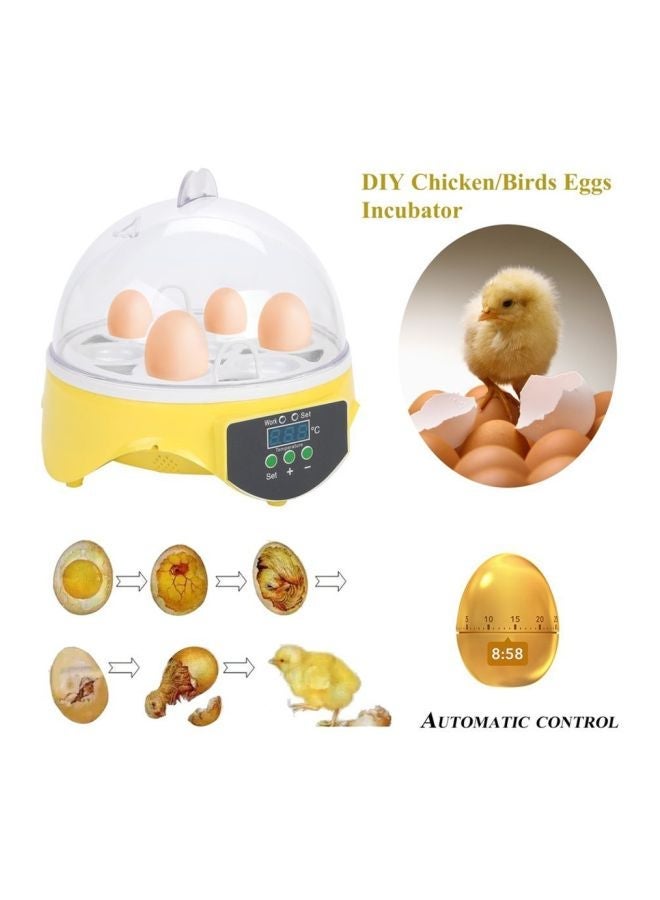 NIBEMINENT 7-Slot Egg Incubator White/Yellow/Black - Image 2