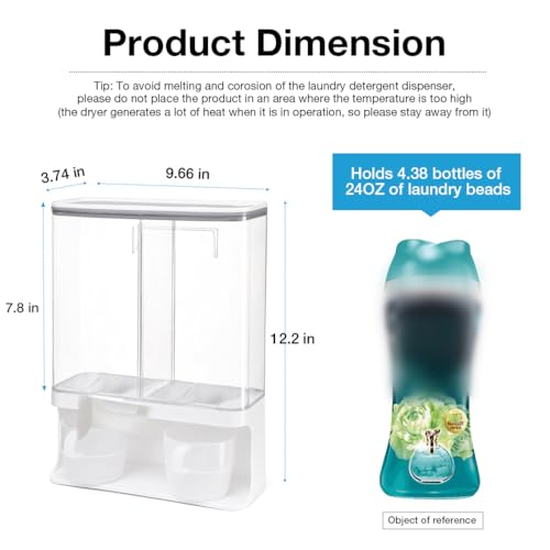 Conworld Laundry Beads Dispenser -Laundry Detergent Dispenser, Easy Access to Scented Beads, Laundry Room Organization Suitable for Laundry Beads , Laundry Powder, Rice (BPA Free ) - Image 3