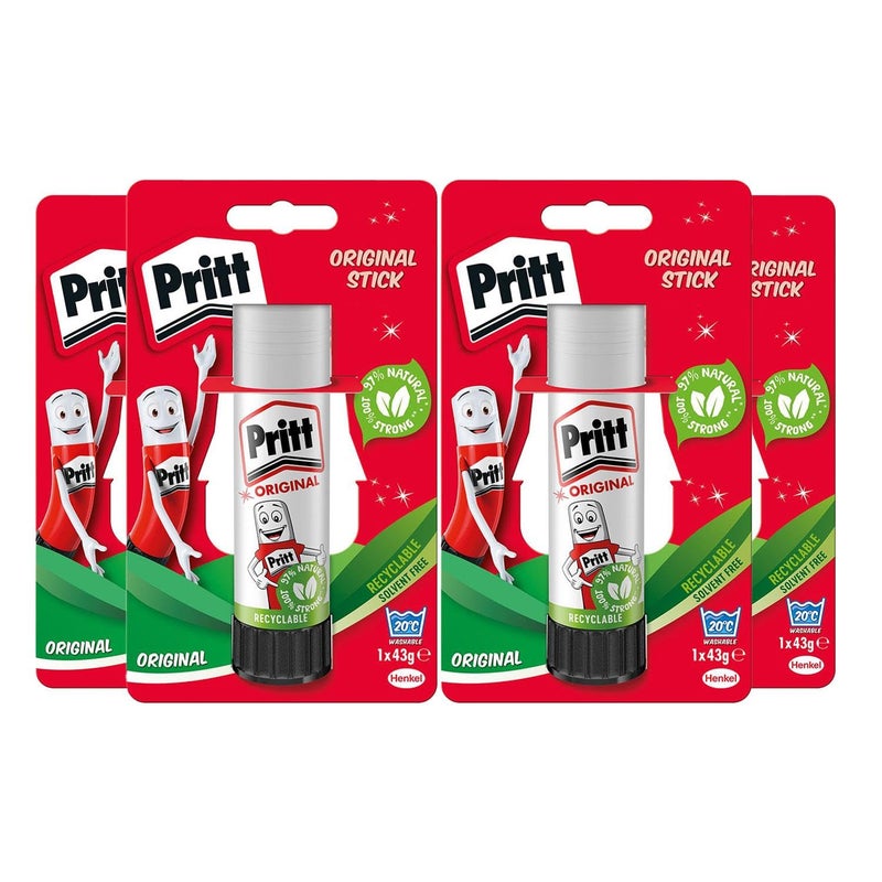 Pritt PK8MP glue sticks, 4 x 43g - Image 1