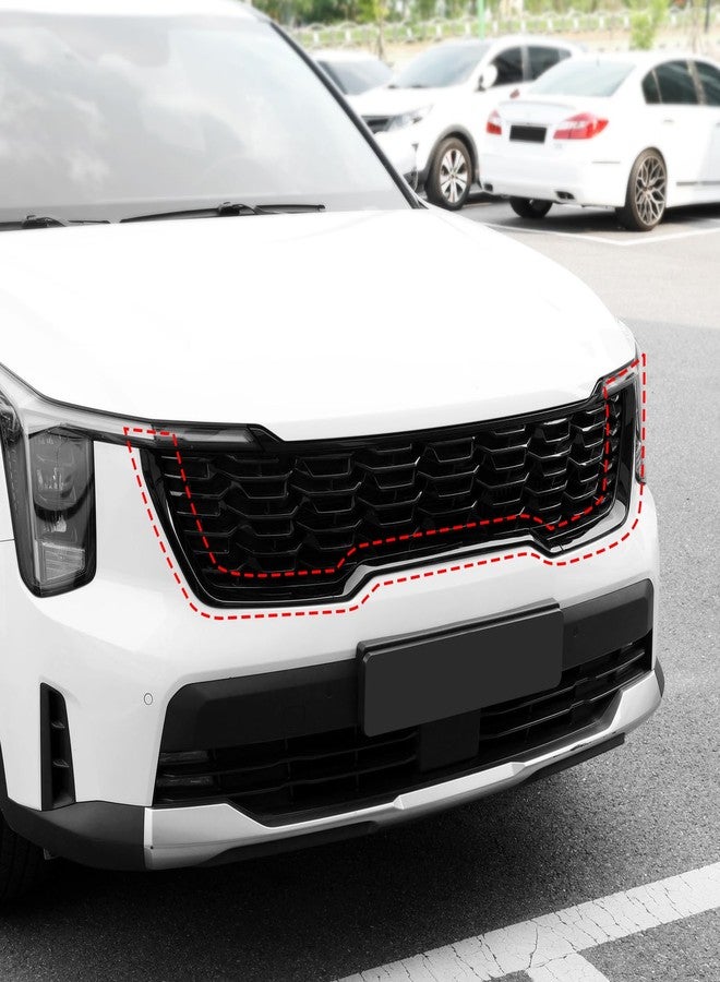 JUIVEEL Car Front Bumper Upper Lower Grille Front Hood Kidney Grill Cover Set Compatible with Kia Sorento 2024-2025 Accessories[NOT Compatible with Sorento X-line SX Prestige] (Glossy Black Style) - Image 5