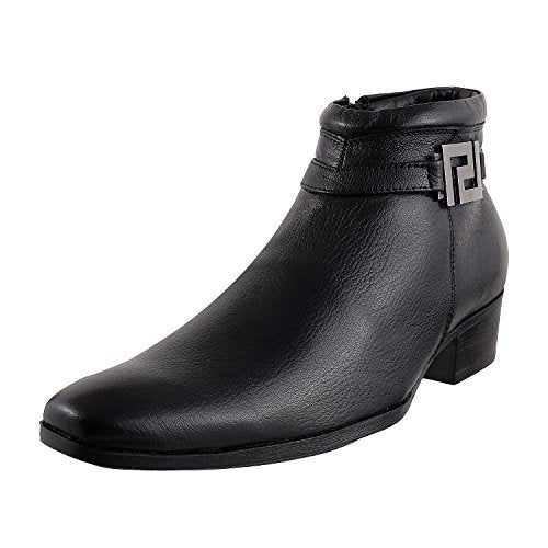 Mochi Mens Leather Black Boots (Size (10 UK (44 EU)) - Image 1