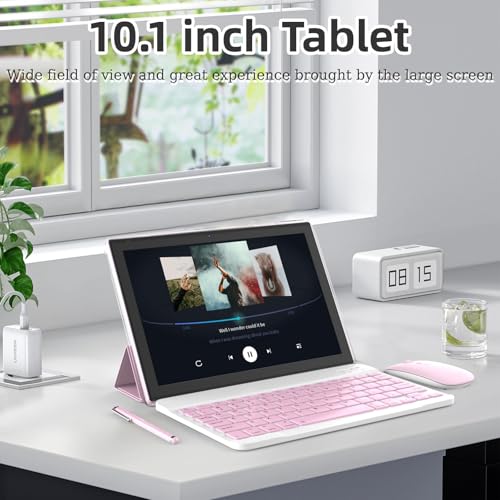 CUPEISI 10 Inch Android 15 Tablet, 2 in 1 Tablets with Keyboard/Mouse/Case/Stylus, 8GB RAM+64GB ROM/1TB Expandable, 1.8Ghz Quad-core Processor, 1280 * 800 HD Touch Screen, 8MP Camera, 2.4G/5G WiFi 6 Tablet - Image 4